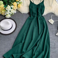 WW | Smaragdgrünes Maxi Kleid Baumwollspitze Trägerlos Lang Frauen Sexy Kleid