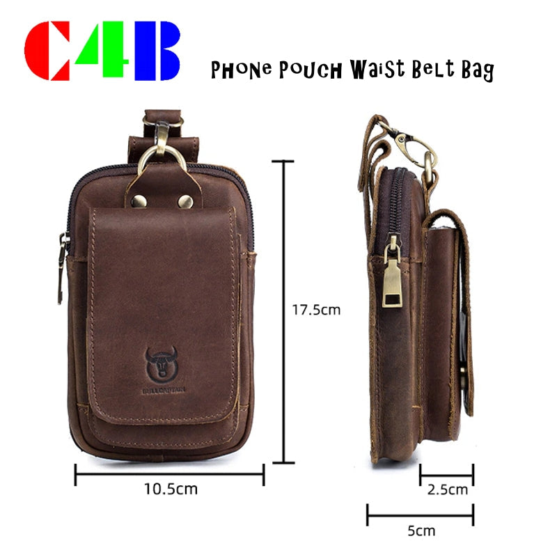 WW | Hochwertige Leder 7 Zoll Telefon Geschenk Gürtel Tasche