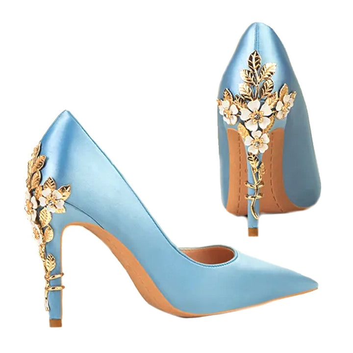 Damen Metallic-Stiletto-Pumps mit verstellbarem Riemen