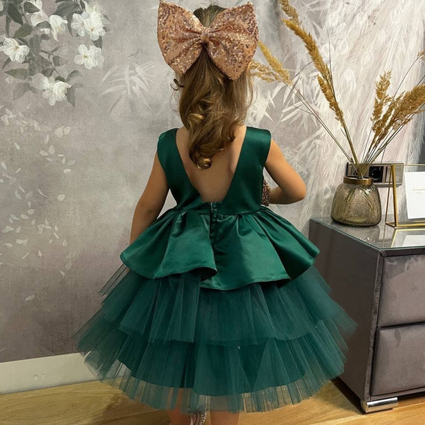 WW | Mädchenkleid für Babys Große Schleife Taufkleid Festkleider