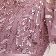 WW | Glänzendes Netz Blütenblattkleid Glänzendes Abendkleid