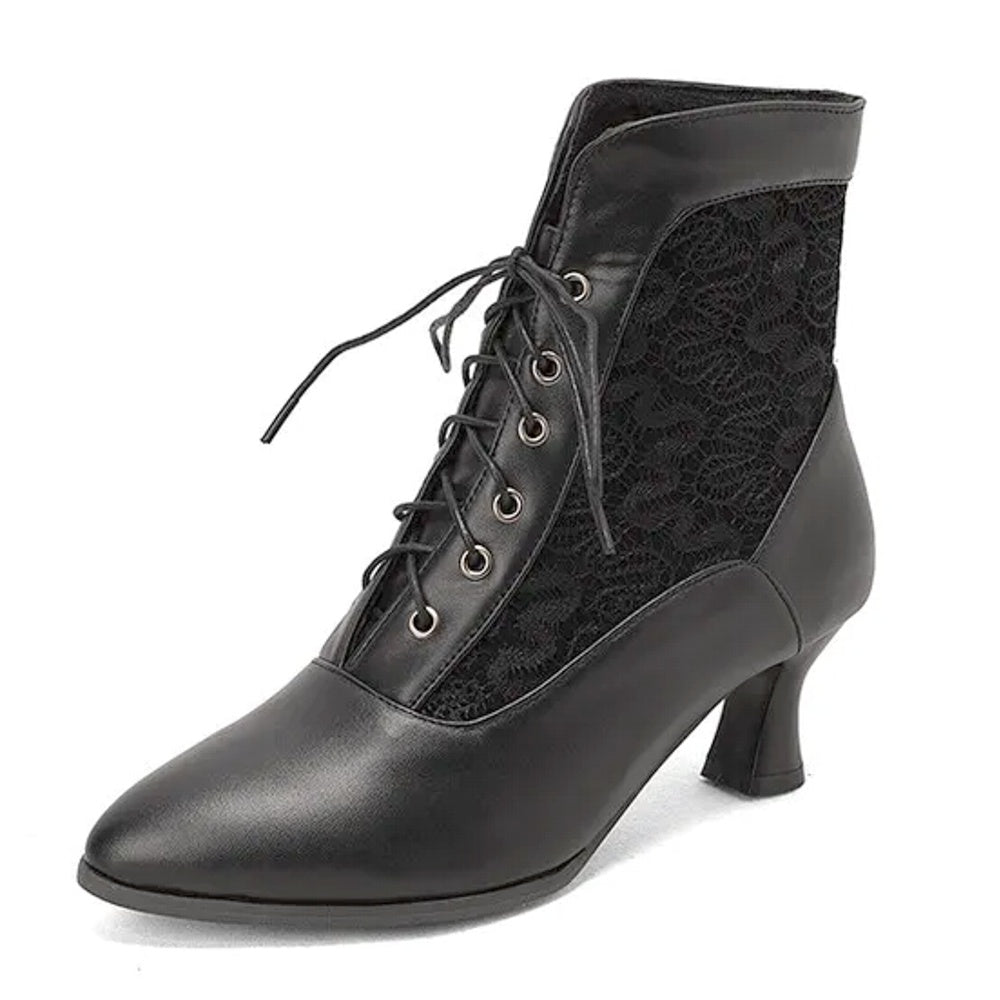 WW | Damen Stiefeletten Leder Schnürschuhe Moderne Schuhe