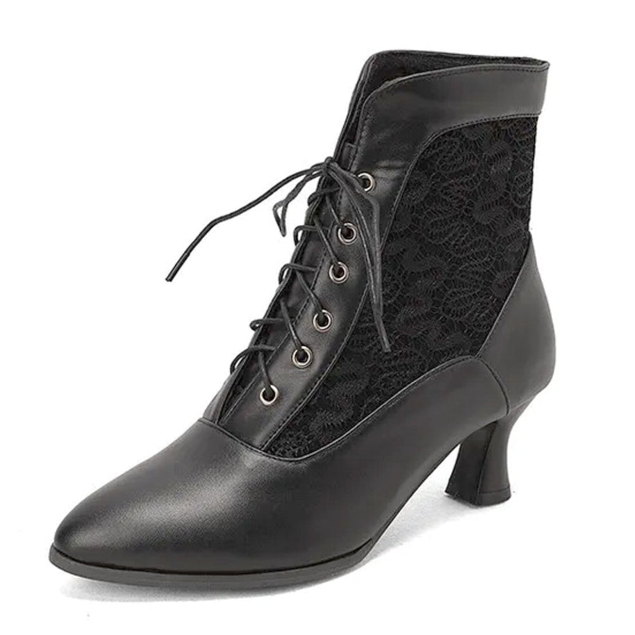 WW | Damen Stiefeletten Leder Schnürschuhe Moderne Schuhe