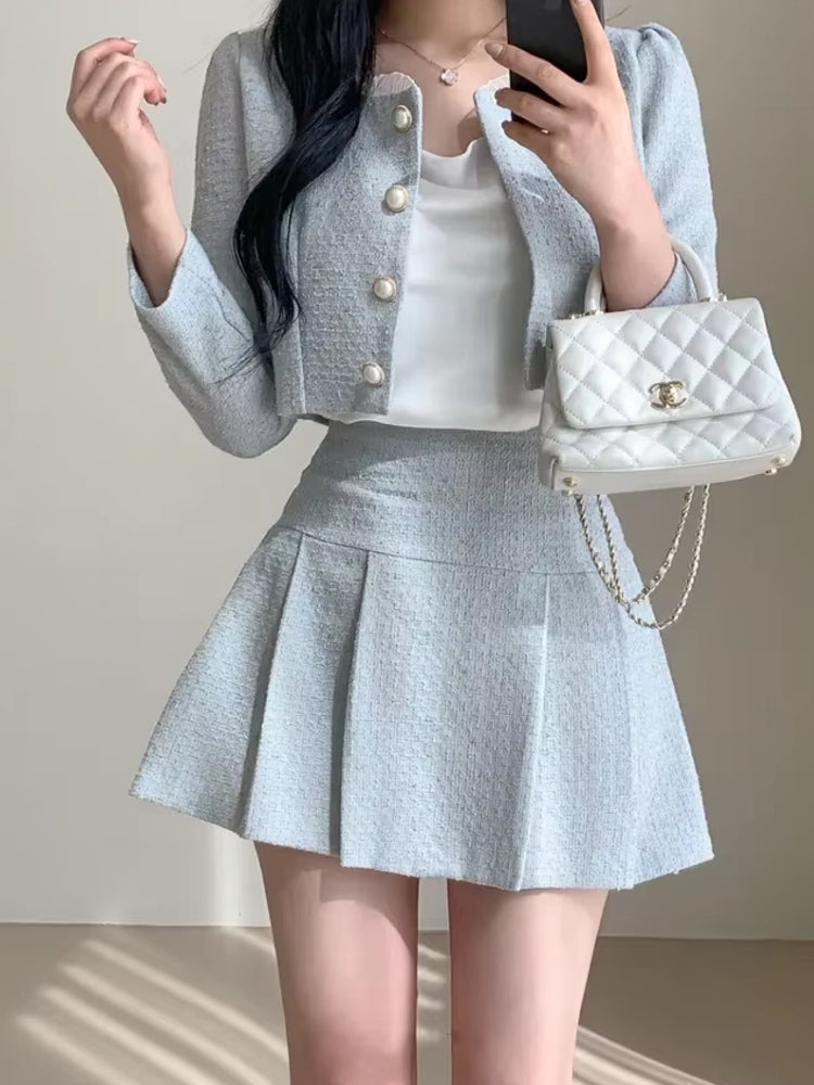 WW | Slim Frauen Hohe Taille Mini Röcke Sets
