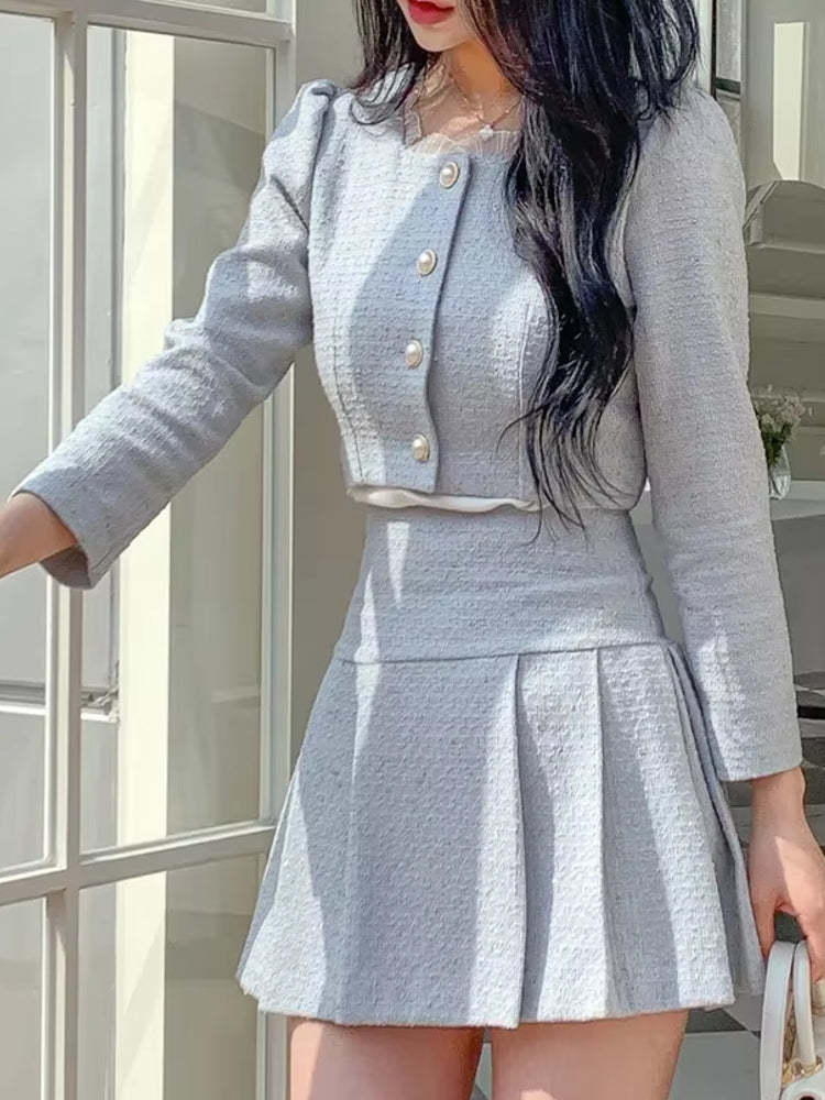 WW | Slim Frauen Hohe Taille Mini Röcke Sets