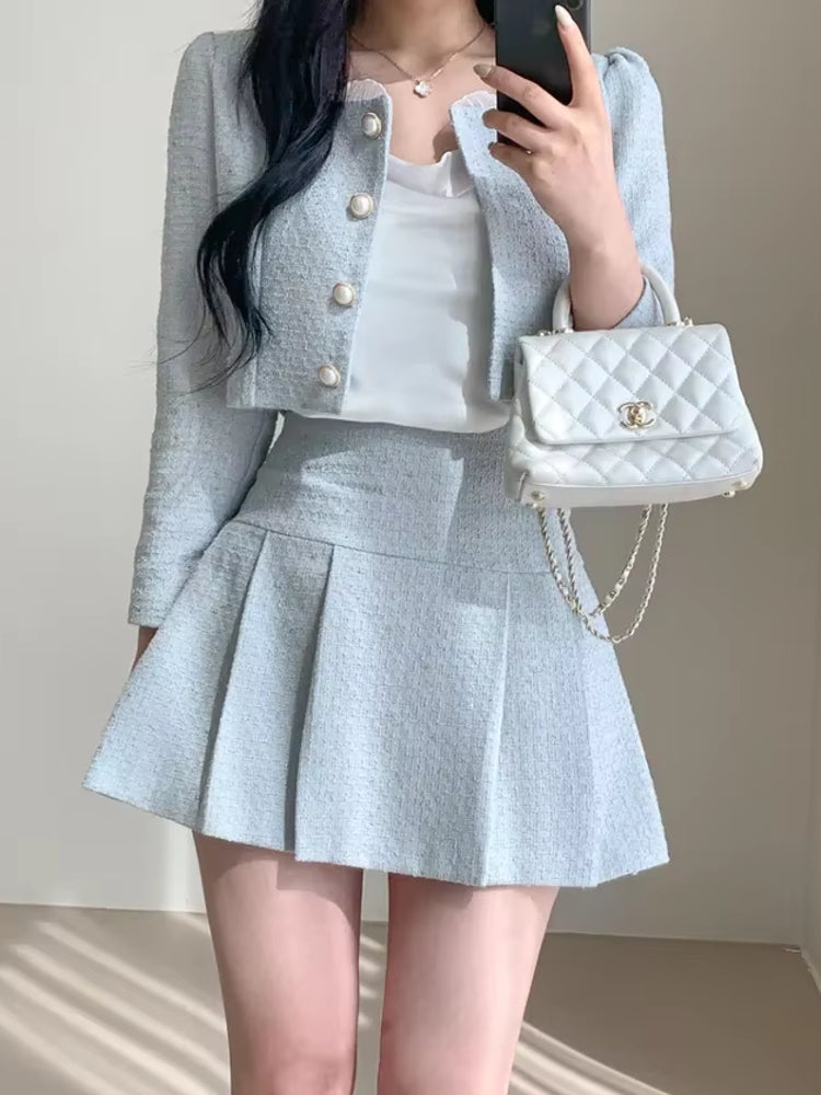 WW | Slim Frauen Hohe Taille Mini Röcke Sets
