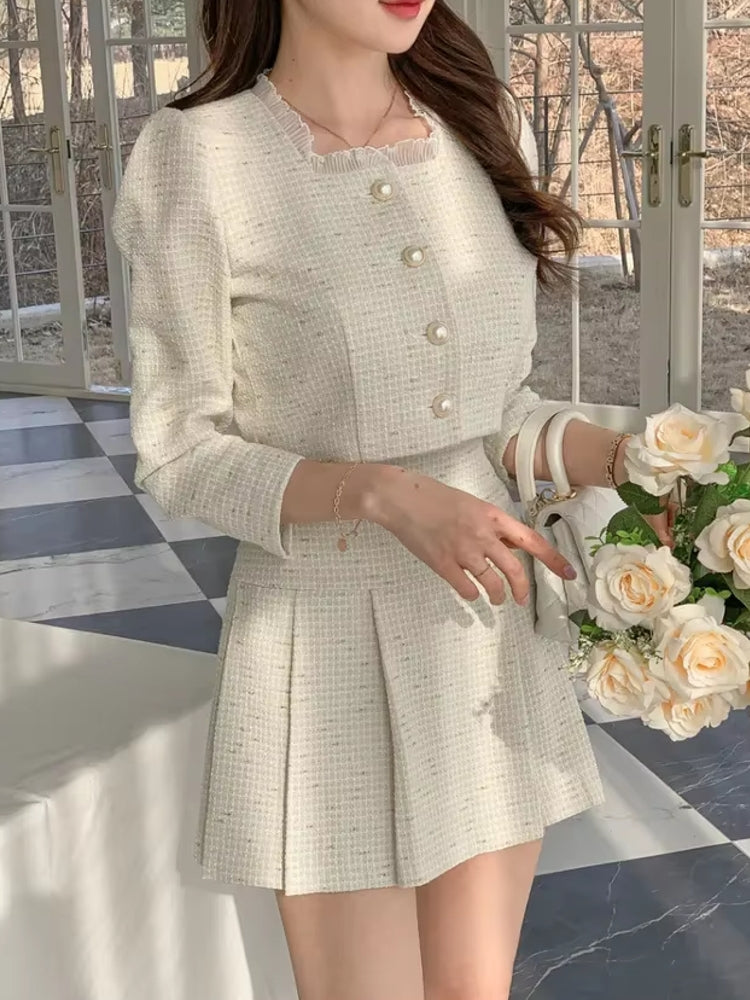 WW | Slim Frauen Hohe Taille Mini Röcke Sets