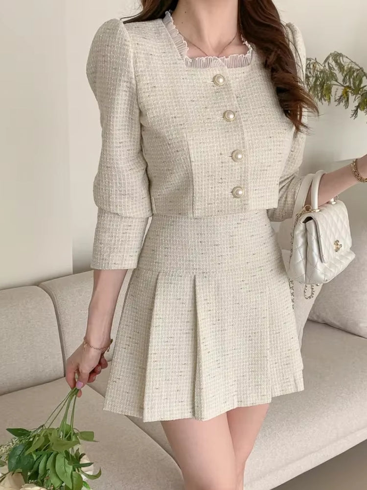 WW | Slim Frauen Hohe Taille Mini Röcke Sets