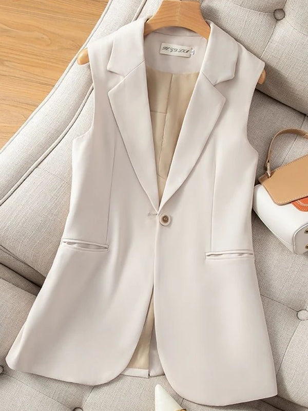 W&W Mode | Damen Weste Jacke Ärmellose Blazer