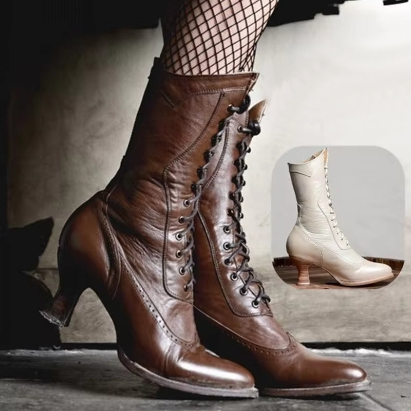 WW | Retro Ritter Stiefel für Damen Cosplay High Heels