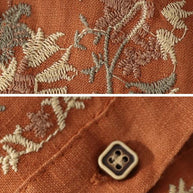 WW | Bequemes ethnisches blumiges Baumwoll-Leinen-Shirt für Frauen