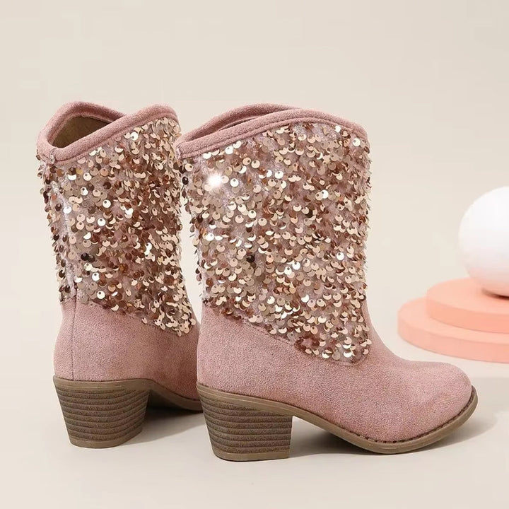 W&W Mode | Mode Kinder Mädchen Chelsea Schuhe Glitzer Dicke Absätze