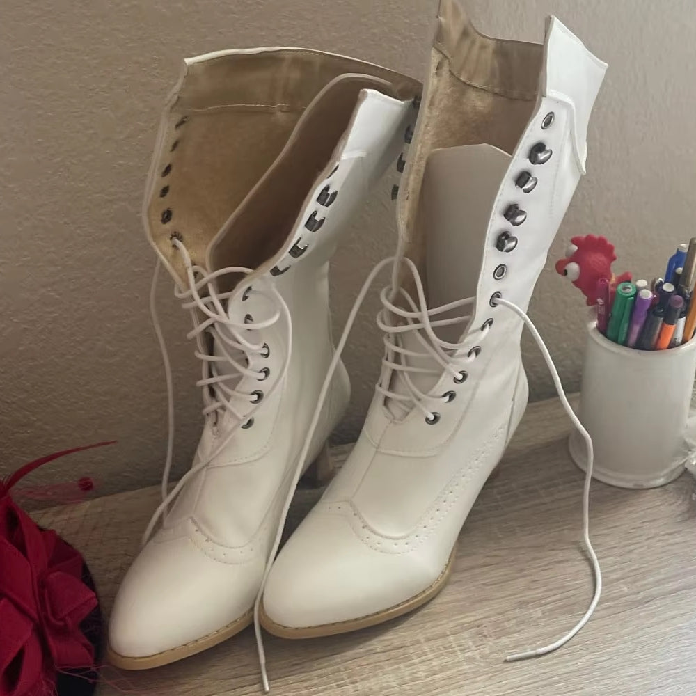 WW | Retro Ritter Stiefel für Damen Cosplay High Heels