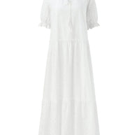 WW | Weiß Plus-Size Rüschenkleid