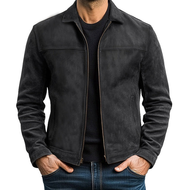 Lederjacke mit weichem Leder und klassischem Schnitt