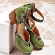 WW | Bequeme Niedrig Heel Sandalen