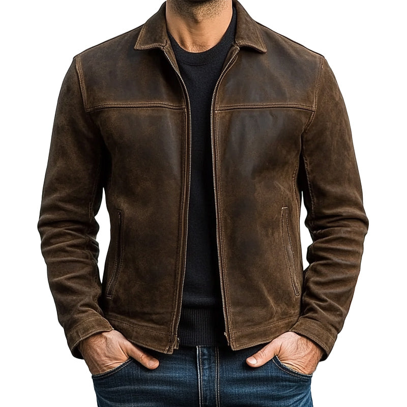 Lederjacke mit weichem Leder und klassischem Schnitt
