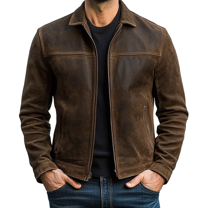 Lederjacke mit weichem Leder und klassischem Schnitt