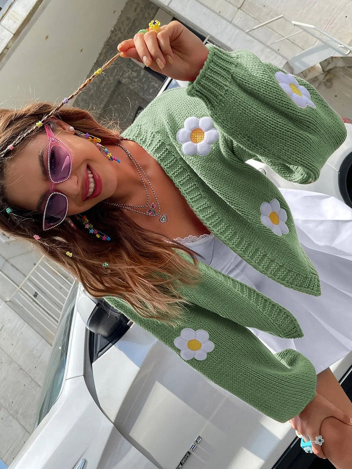 W&W Mode | Geblümter Strick-Cardigan für Damen