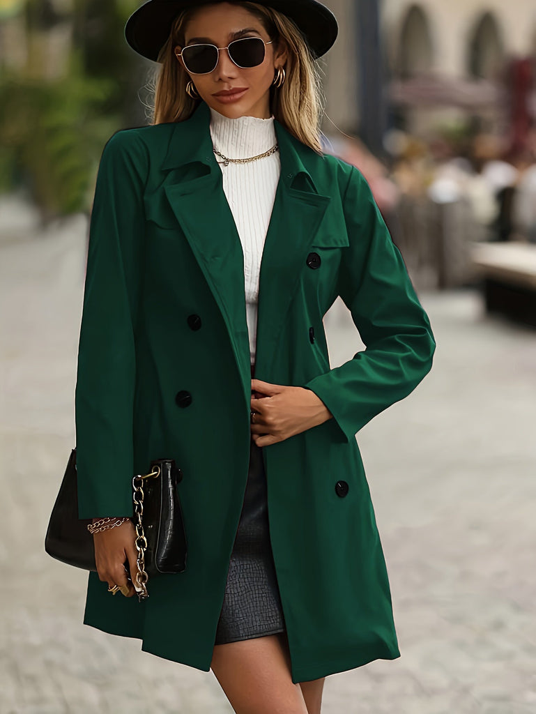 WW | Damen Doppelreihiger Trenchcoat Mit Knopfdetails
