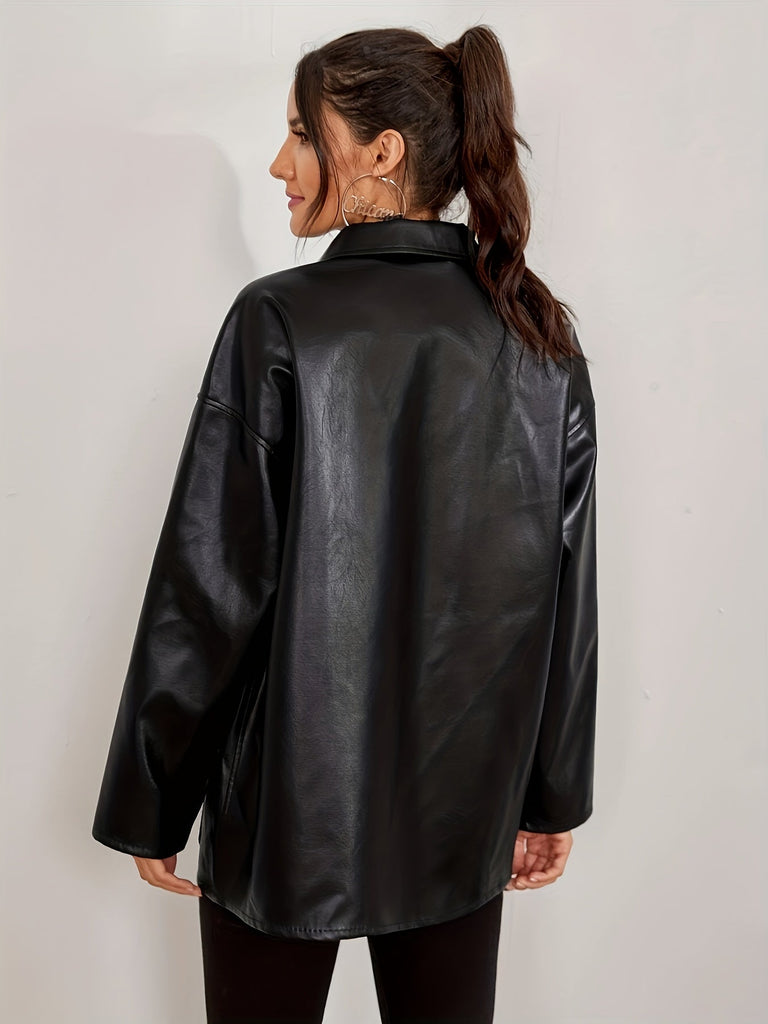 WW | Klassische Schwarze Lederjacke für Frauen