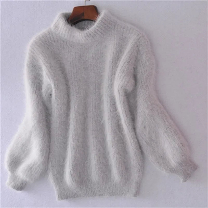 WW | Locker Gestrickter Damenpullover Einfarbige Farben