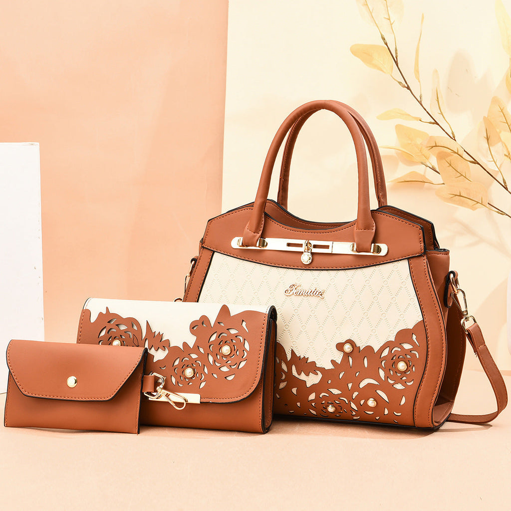 WW | Modische Dreiteilige Handtasche Aus Veganem Leder
