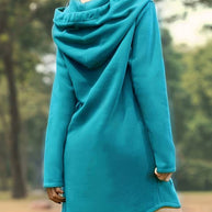 WW - Rotes Kapuzen Sweatshirtkleid mit Taschen