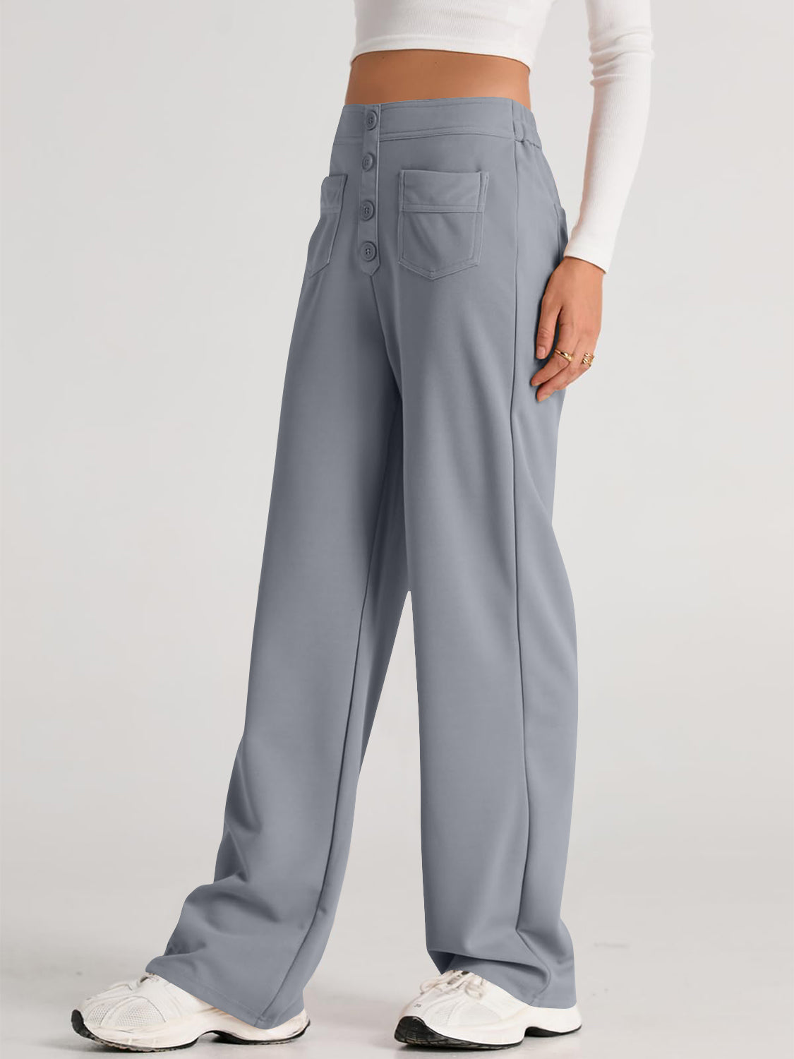 WW | Taille Weite Hose Mit Taschen Elegant Und Komfortabel