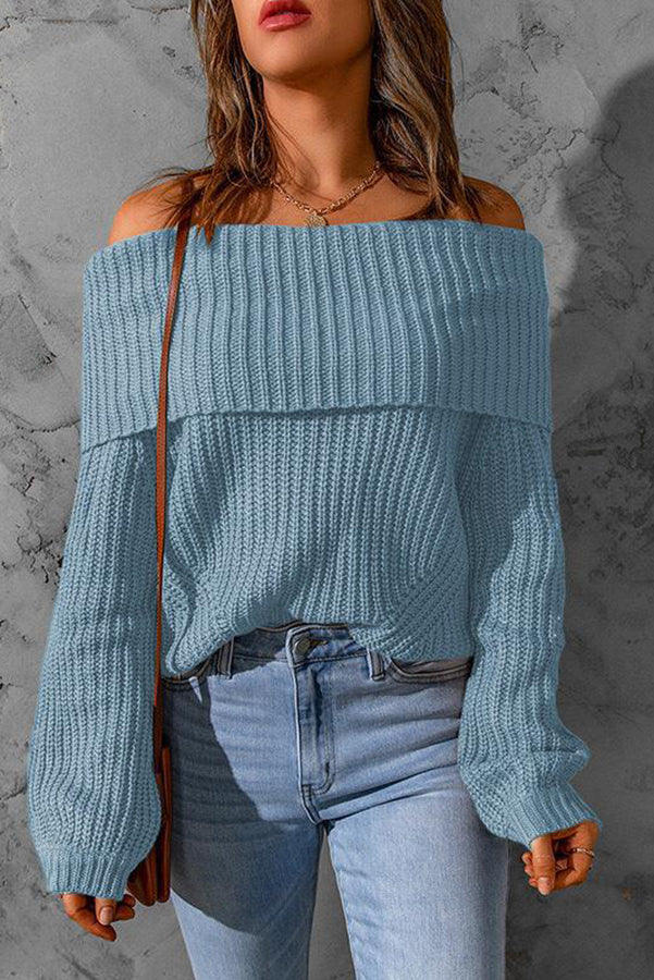 WW | Curl Up And Get Cozy Off Shoulder Strickpullover