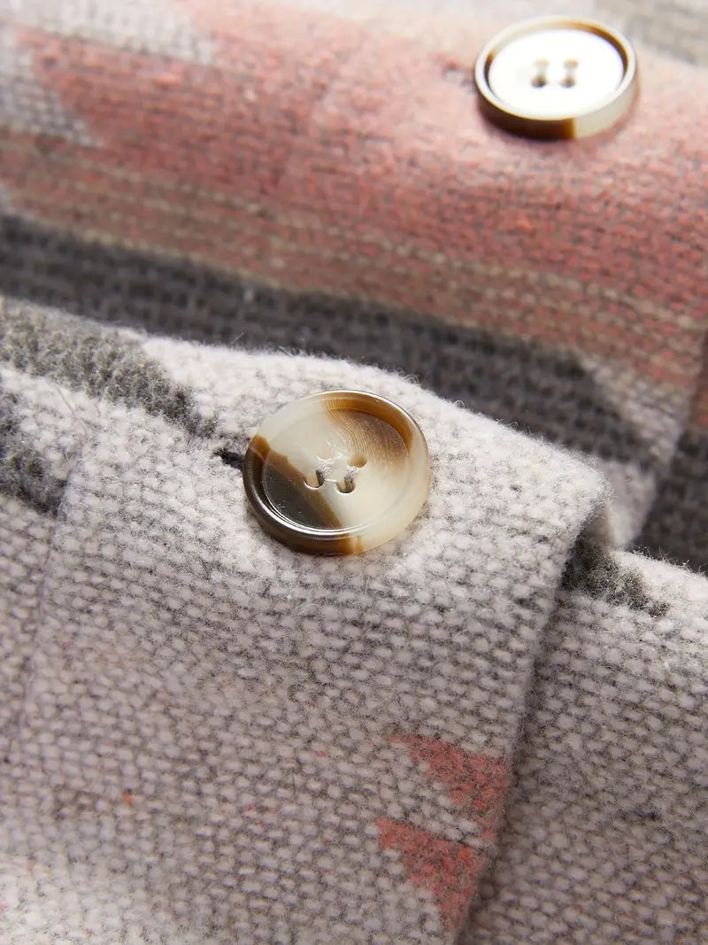 – Gewebte Jacke mit bedrucktem Kragen