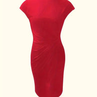 WW | Stilvolles Schmales Kleid Mit Rundhalsausschnitt