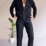 Anja™ - 2-teiliges Set mit Strickjacke und lässigem Jacquard-Pullover