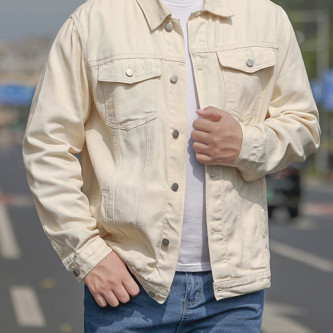 W&W Mode | Baumwoll Herrenjacke Im Lässigen Denim Stil