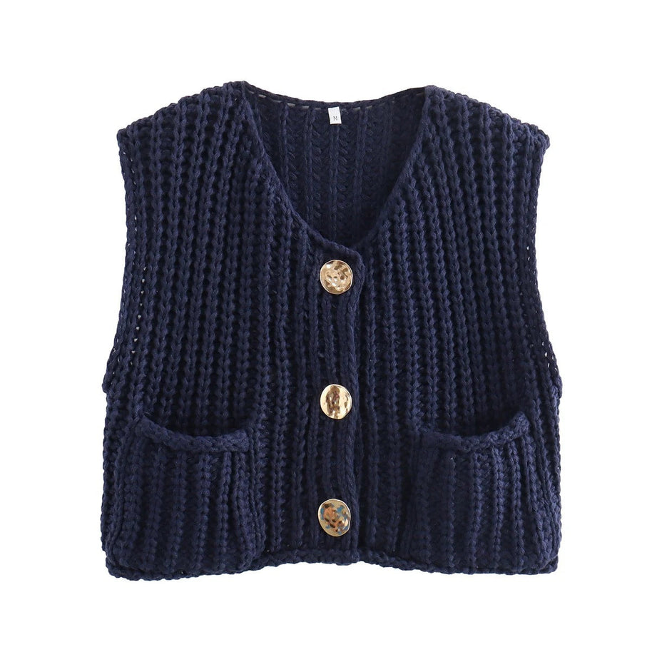 WW | Ärmellose Gestrickte Weste