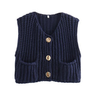 WW | Ärmellose Gestrickte Weste