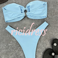 WW Bandeau-Bikini mit Ringausschnitt