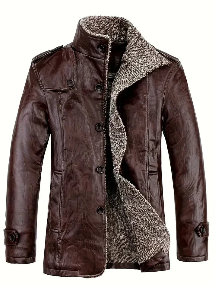 WW | herren lederjacke mit fleecefutter