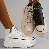 WW | Lässige Plateau Knöchelhohe Sneaker