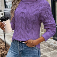 WW | Rollkragenpullover im Kabelstrick Design