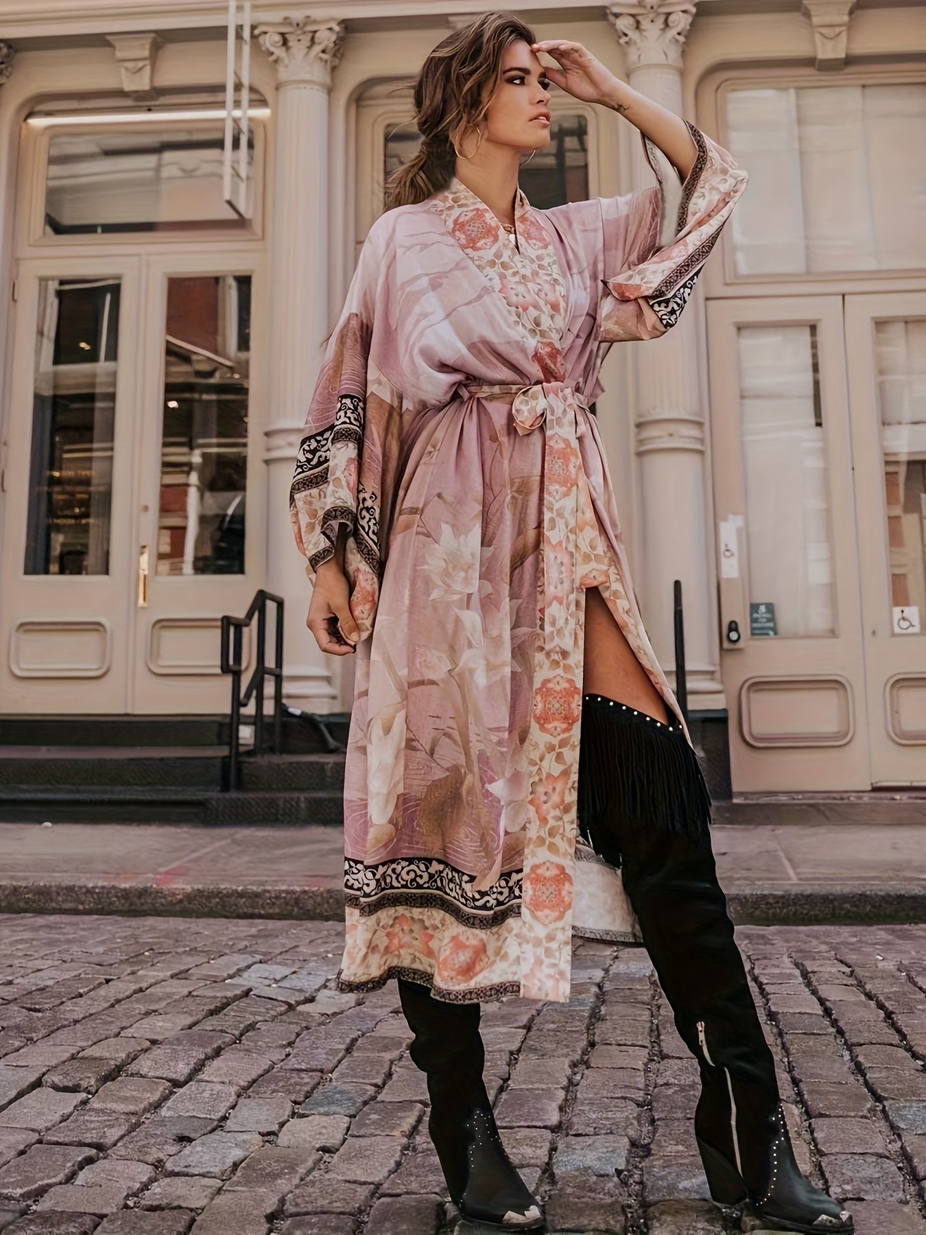 WW | Bedruckter, Vom Kimono Inspirierter, Stylischer Strandüberwurf