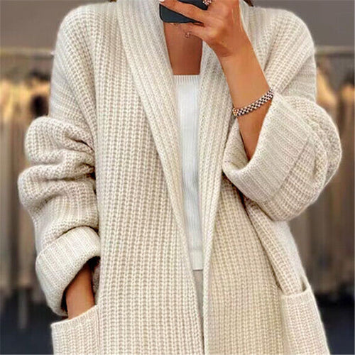 WW | Mantel Strickjacke Mit Breiten Taschen
