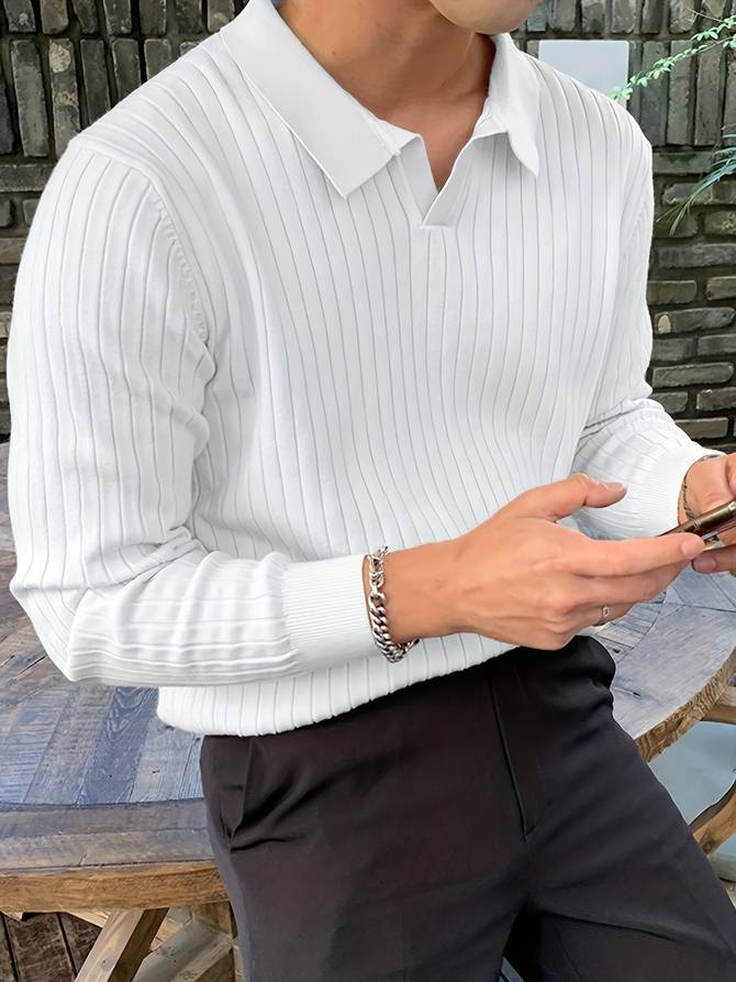 WW - Lässiges Langarm Poloshirt