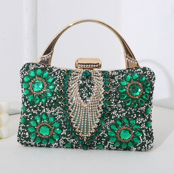 W&W Mode metallische handgefertigte Diamant-inlay-Abendtasche