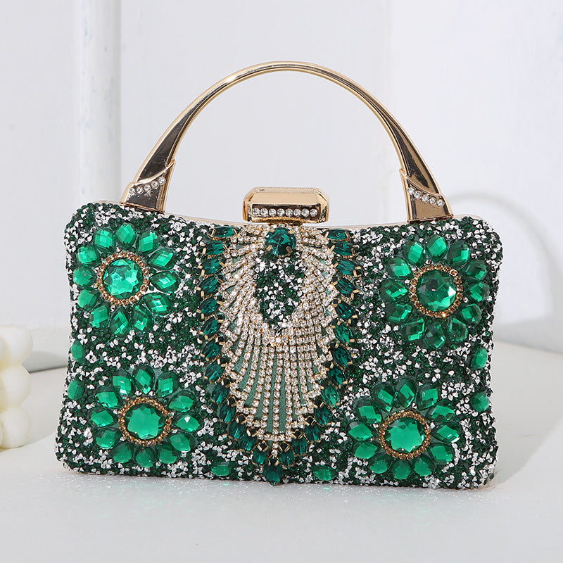 WW metallische handgefertigte Diamant-inlay-Abendtasche
