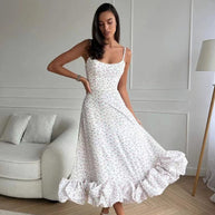 WW | Elegantes Maxikleid mit gerüschtem Saum für Damen
