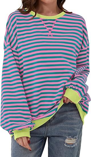 WW | Gestreiftes Sweatshirt in Kontrastierenden Farben