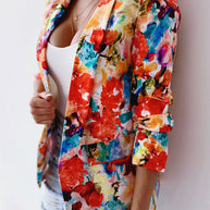 WW | Freie und Echte Florale Revers Freizeitanzug Blazer