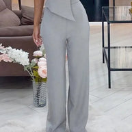 WW | Jumpsuit Mit Reverskragen in Einfarbiger Farbe