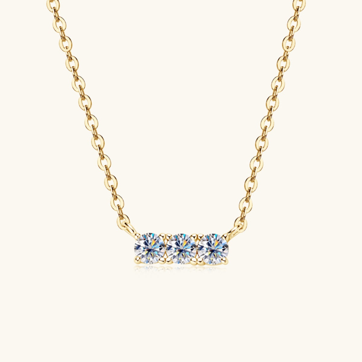 WW | 925 Sterling Silber Eingelassene Moissanit Bar Halskette